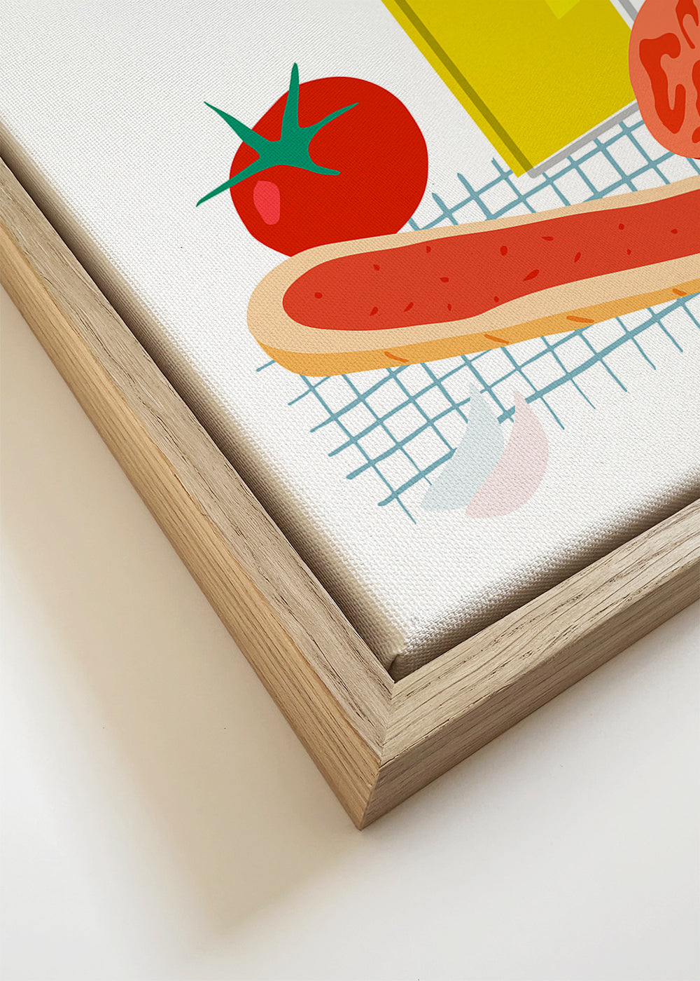 Keuken kunst met brood en tomaat illustratie