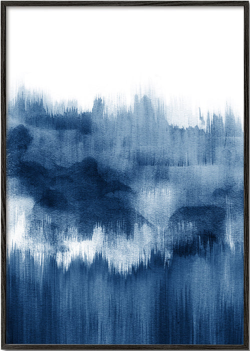 Abstract kunst blauw aquarel verticaal