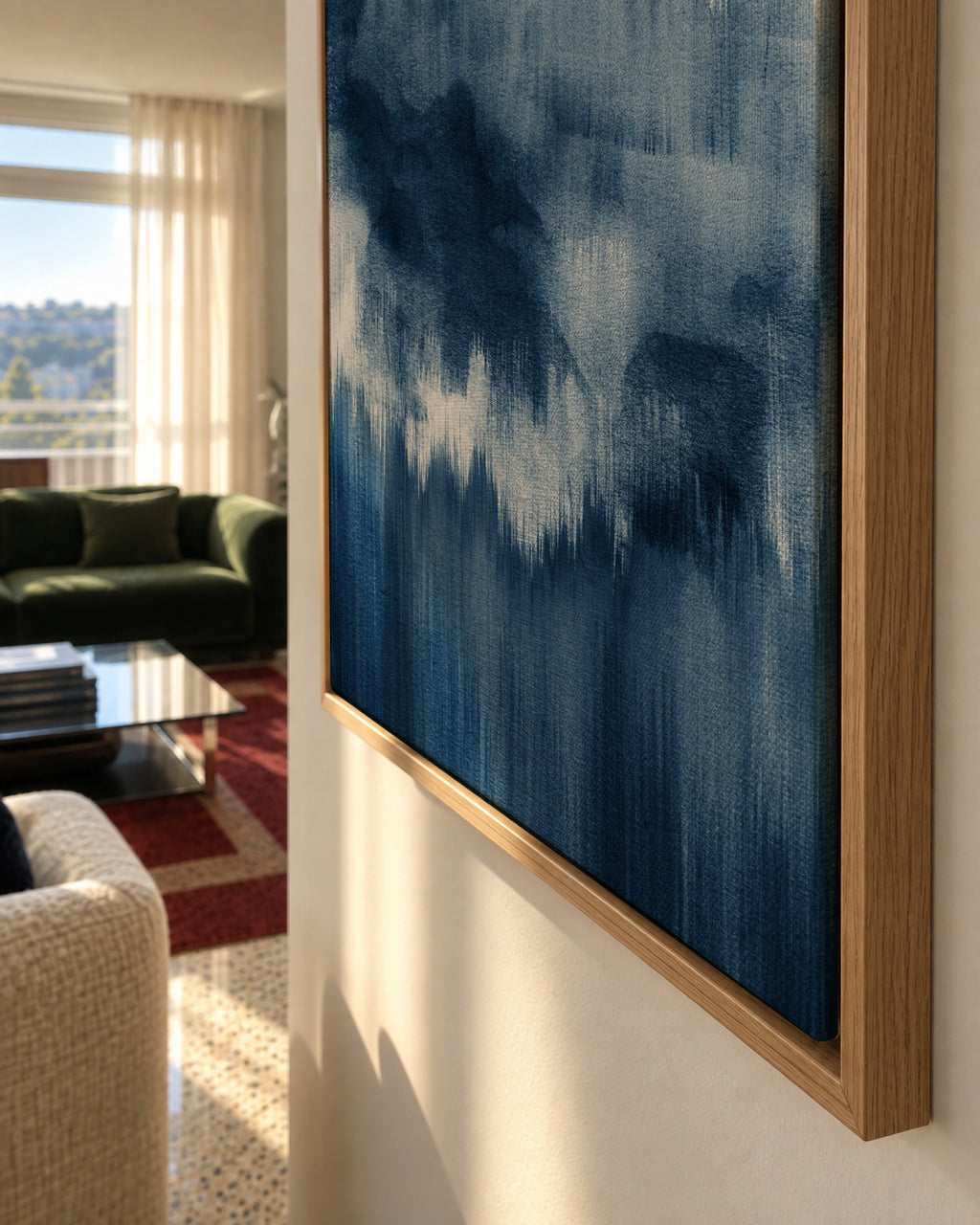 Watercolor abstraction N7 - Framed canvas detail