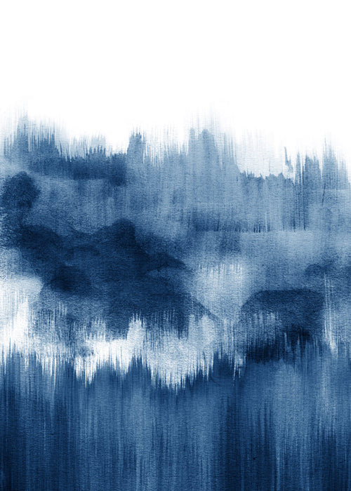 Abstract kunst blauw aquarel verticaal