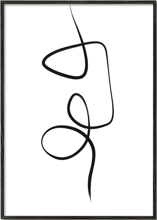 Zwart-wit kunst met één verticale lijn