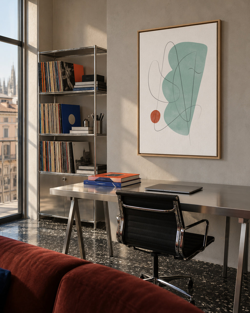 Abstract N 24 - Framed canvas in an interior