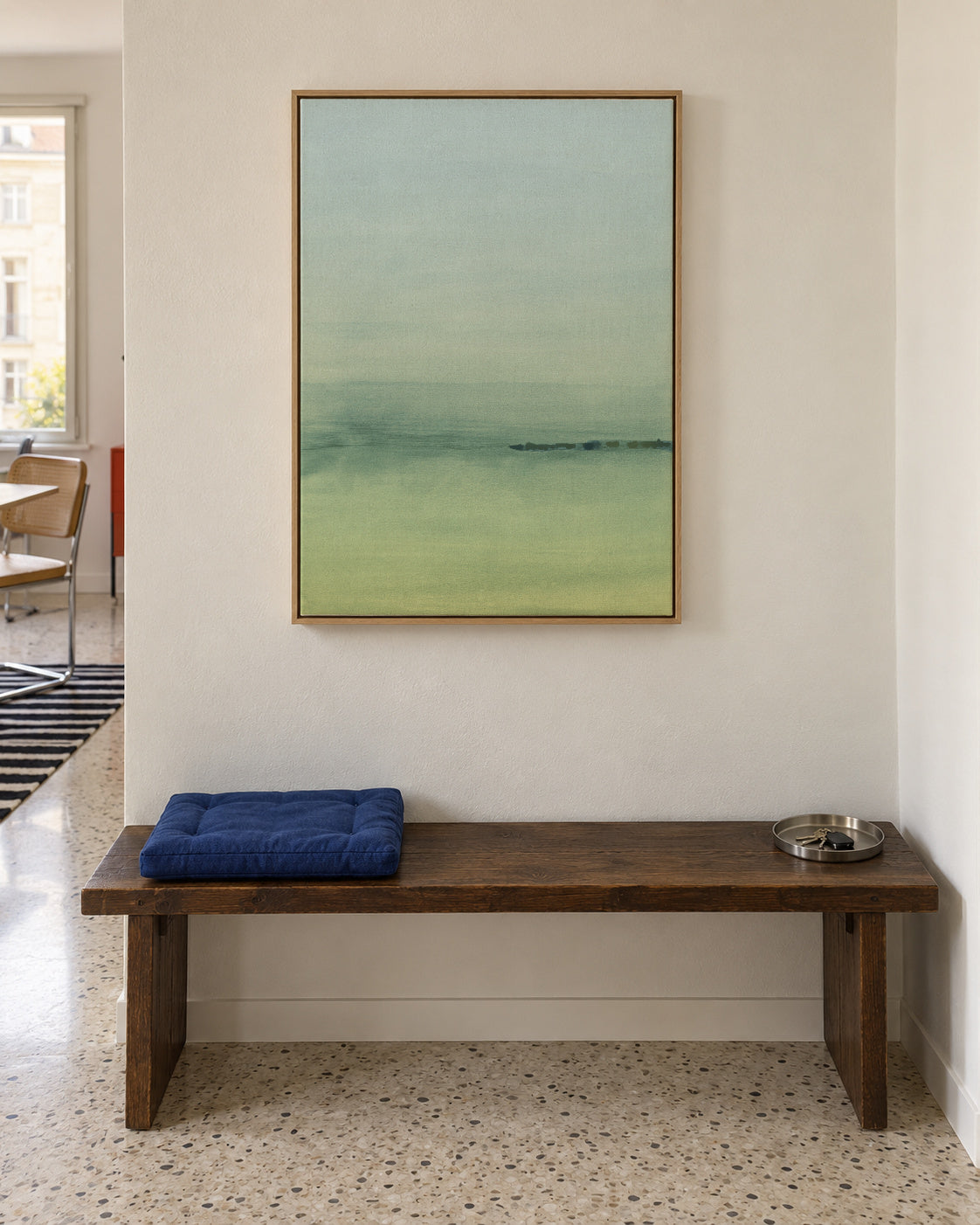 Watercolor Landscape N 5 - Framed canvas in an interior