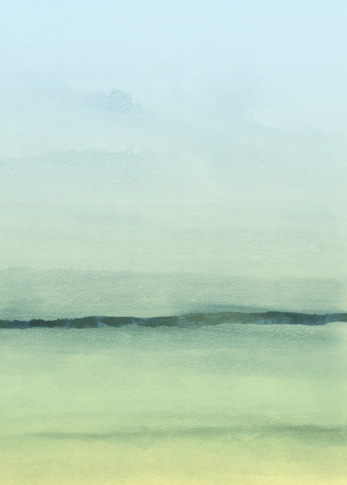 Landschapsschilderij aquarel met zacht horizon