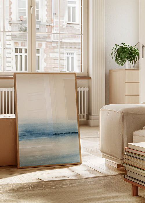 Landschap kunst: aquarel zee en horizon