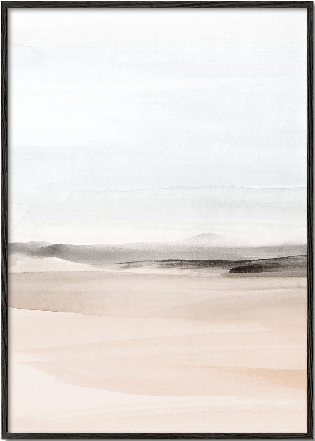Aquarel landschap minimalistisch