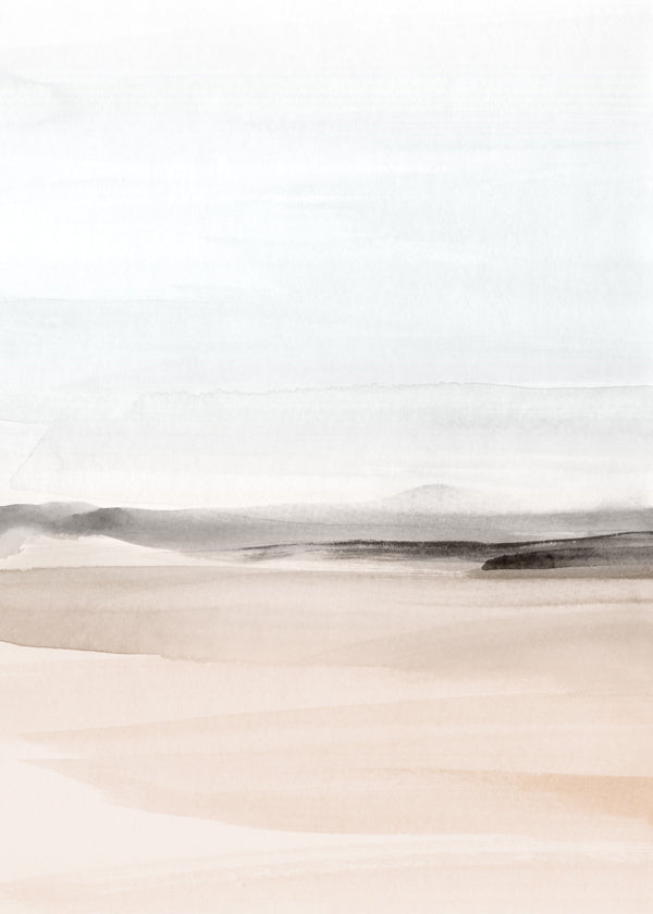 Aquarel landschap minimalistisch