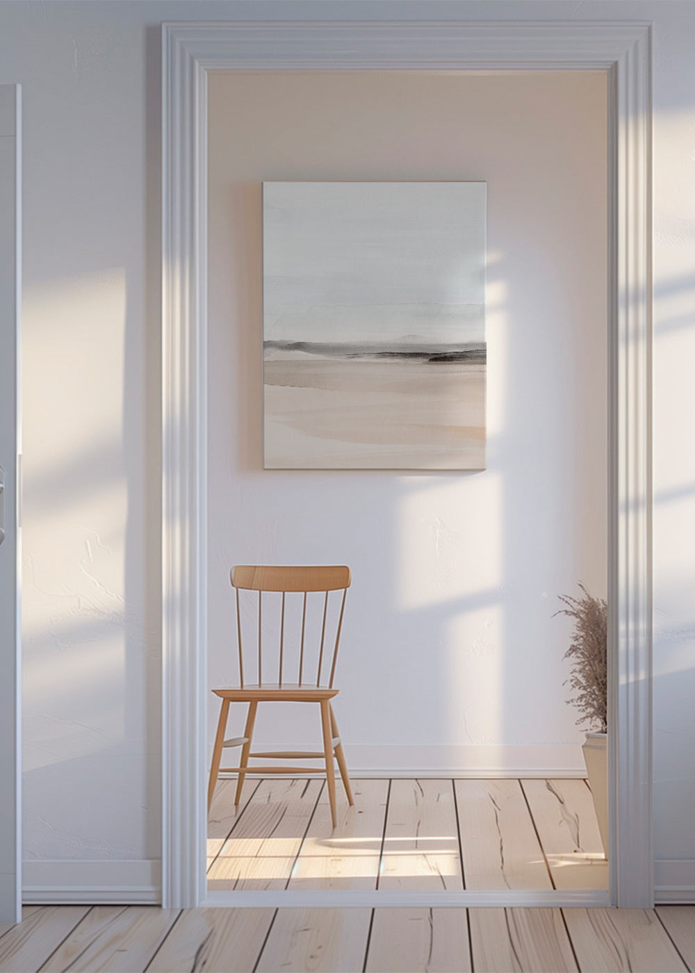 Aquarel landschap minimalistisch