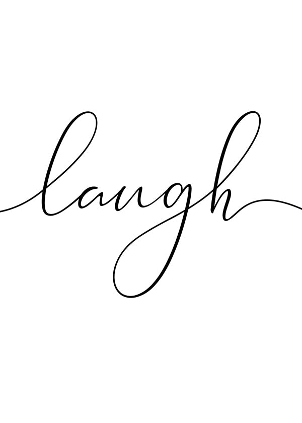 Minimalistische typografie 'laugh'