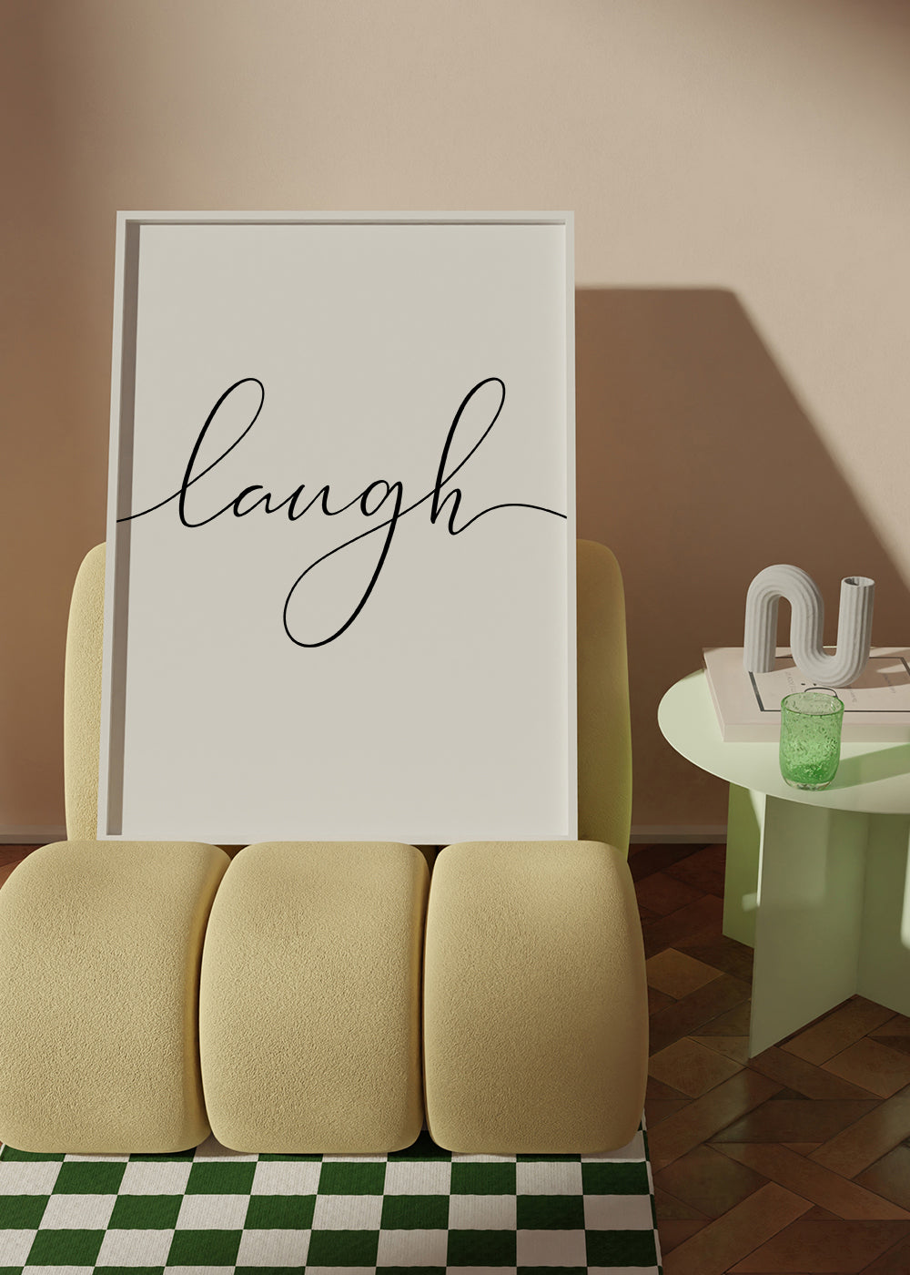 Minimalistische typografie 'laugh'