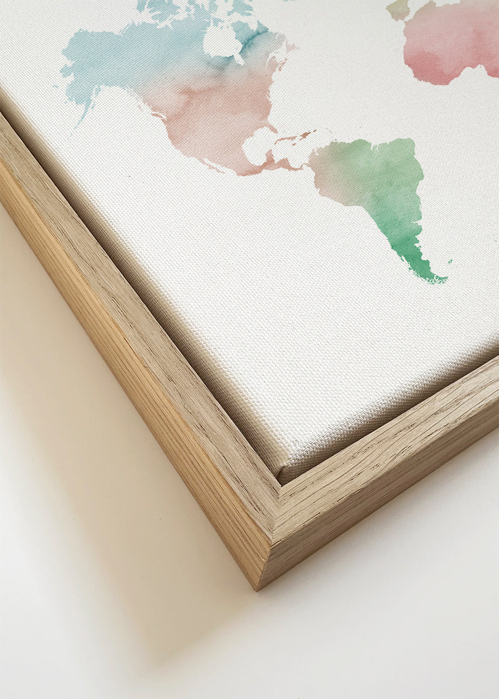 Reisposter: wereldkaart aquarel pastel