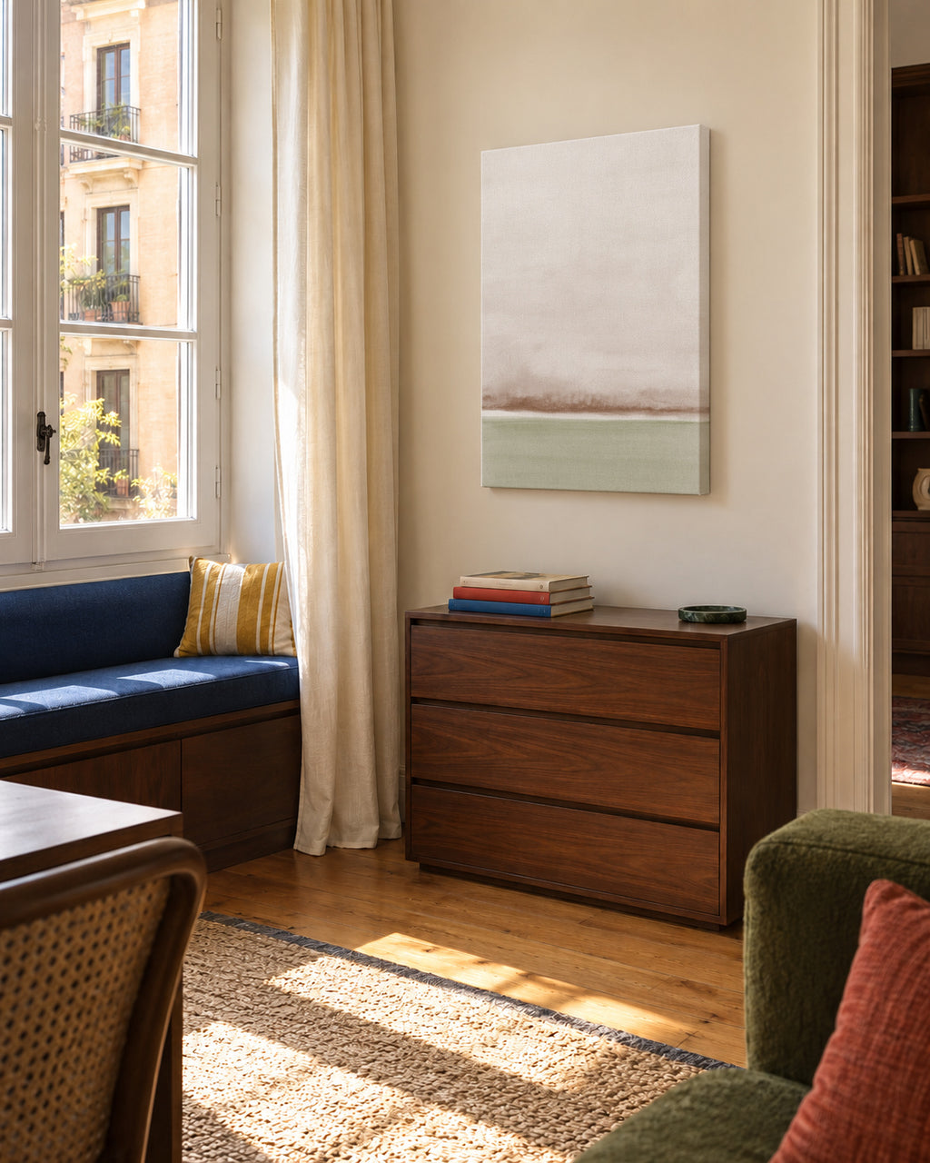 Watercolor Landscape N 24 - Unframed canvas in an interior