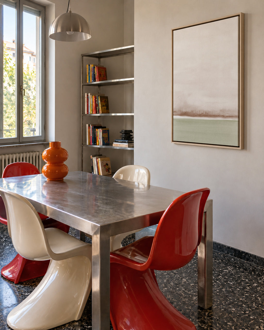Watercolor Landscape N 24 - Framed canvas in an interior