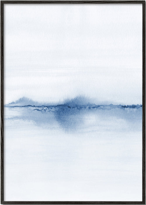 Aquarel landschap blauw minimal