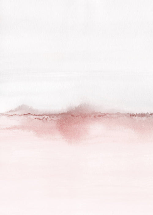 Roze aquarel landschap kunst