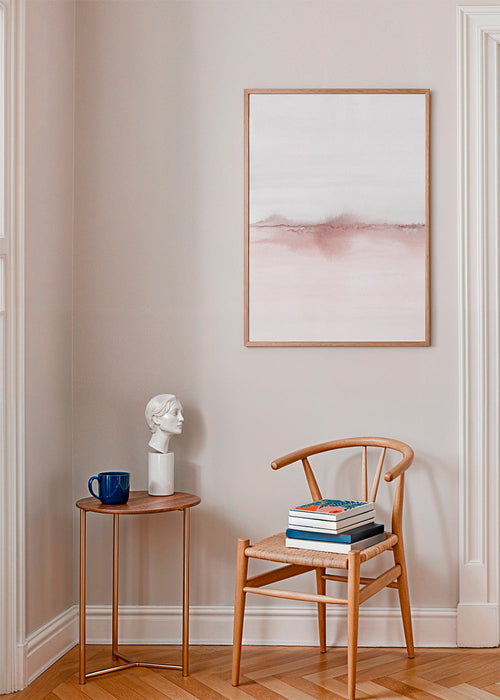 Roze aquarel landschap kunst