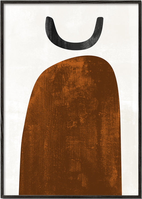 Abstracte kunst met geoxideerde verticale vorm