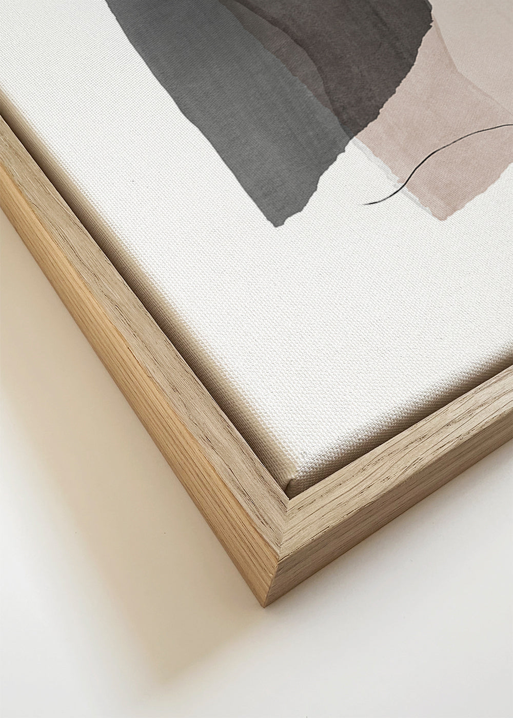Abstract kunst in grijs en beige met lijndetail