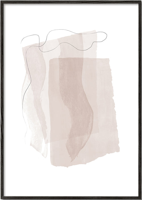 Abstract kunstwerk met neutrale vegen en minimalistische lijn