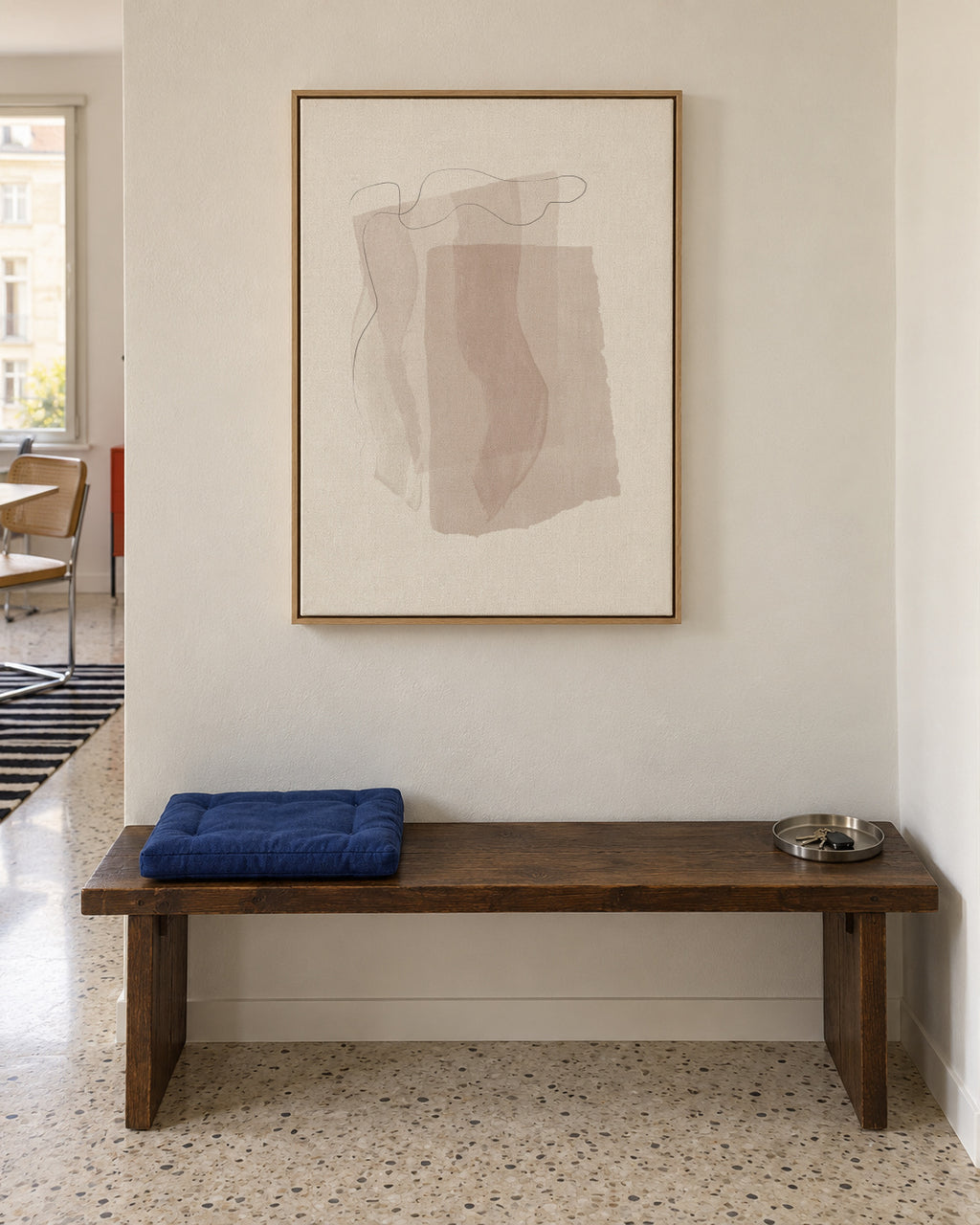 Abstract N 38 - Neutral Colors - Framed canvas in an interior