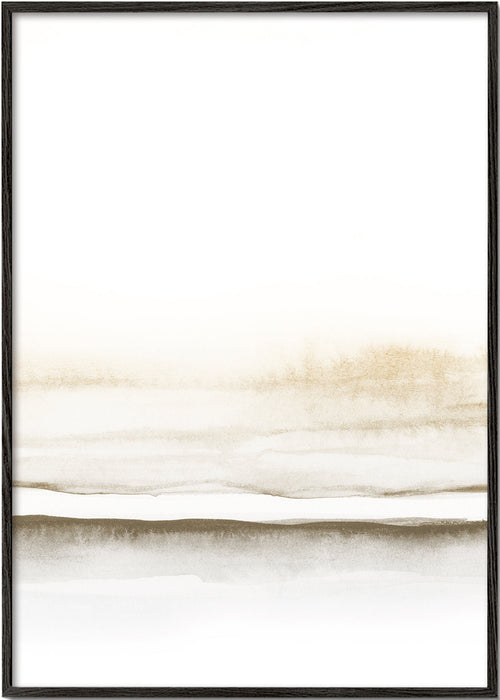 Landschap kunst met zacht aquarel horizon