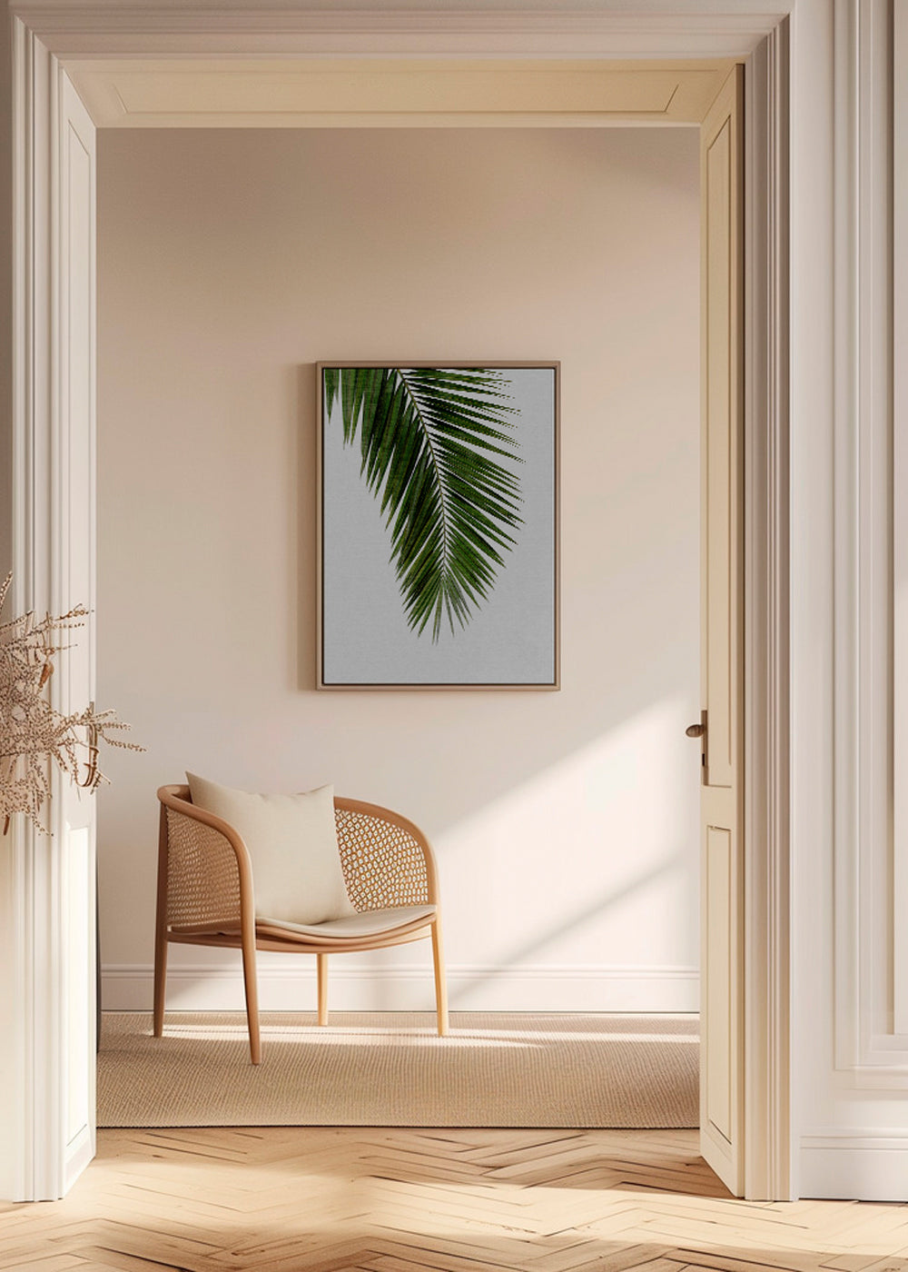 Botanische print: verticaal palmblad