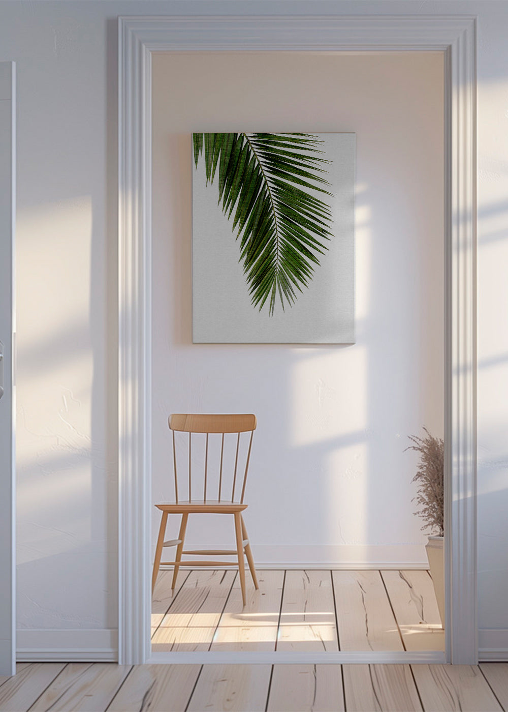 Botanische print: verticaal palmblad