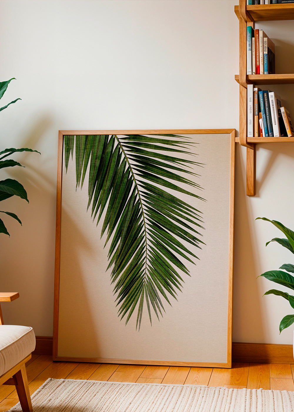 Botanische print: verticaal palmblad