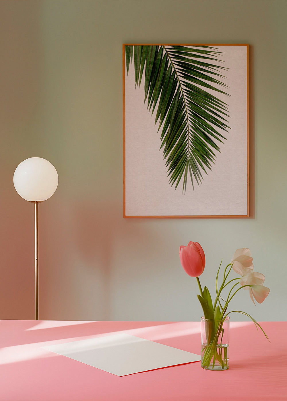 Botanische print: verticaal palmblad