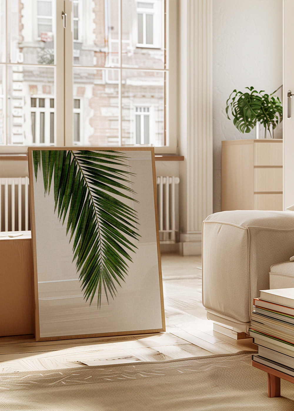Botanische print: verticaal palmblad