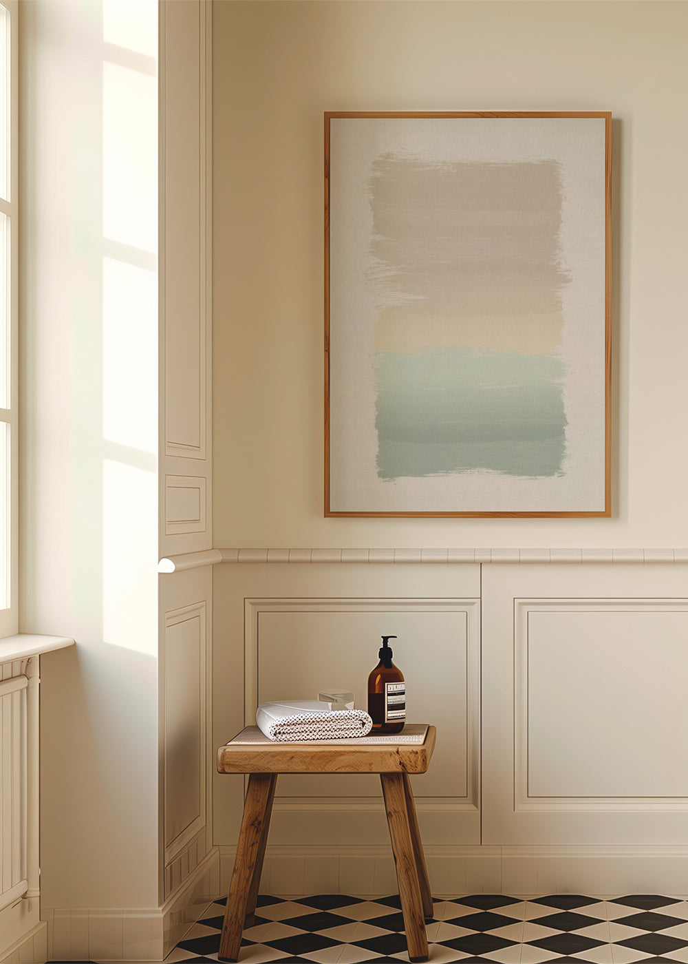 Pastel abstract - Framed poster in an interior