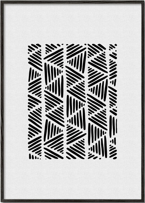 Zwart-wit kunst met driehoekspatroon
