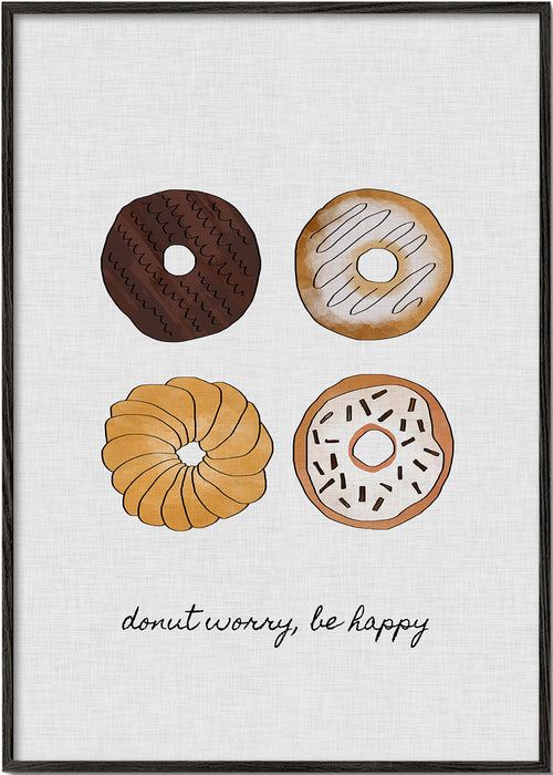 Keuken kunst met donut illustratie en speelse tekst
