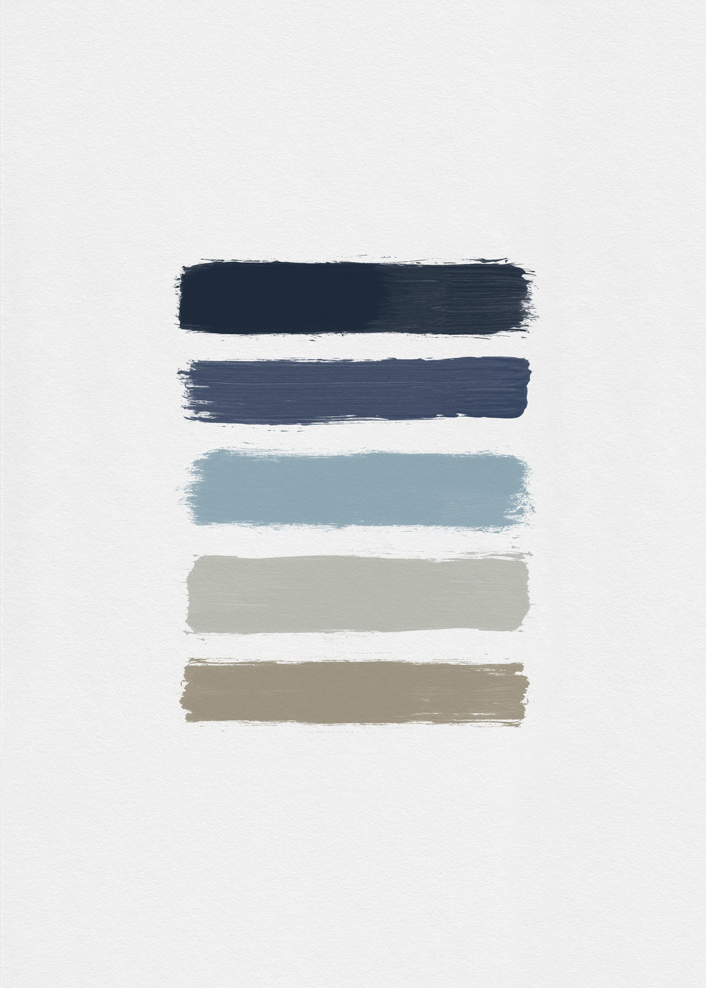 Blue & taupe stripes - Unframed art print