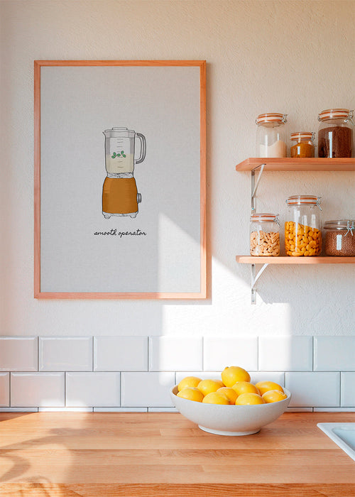 Keuken kunst met oranje blender