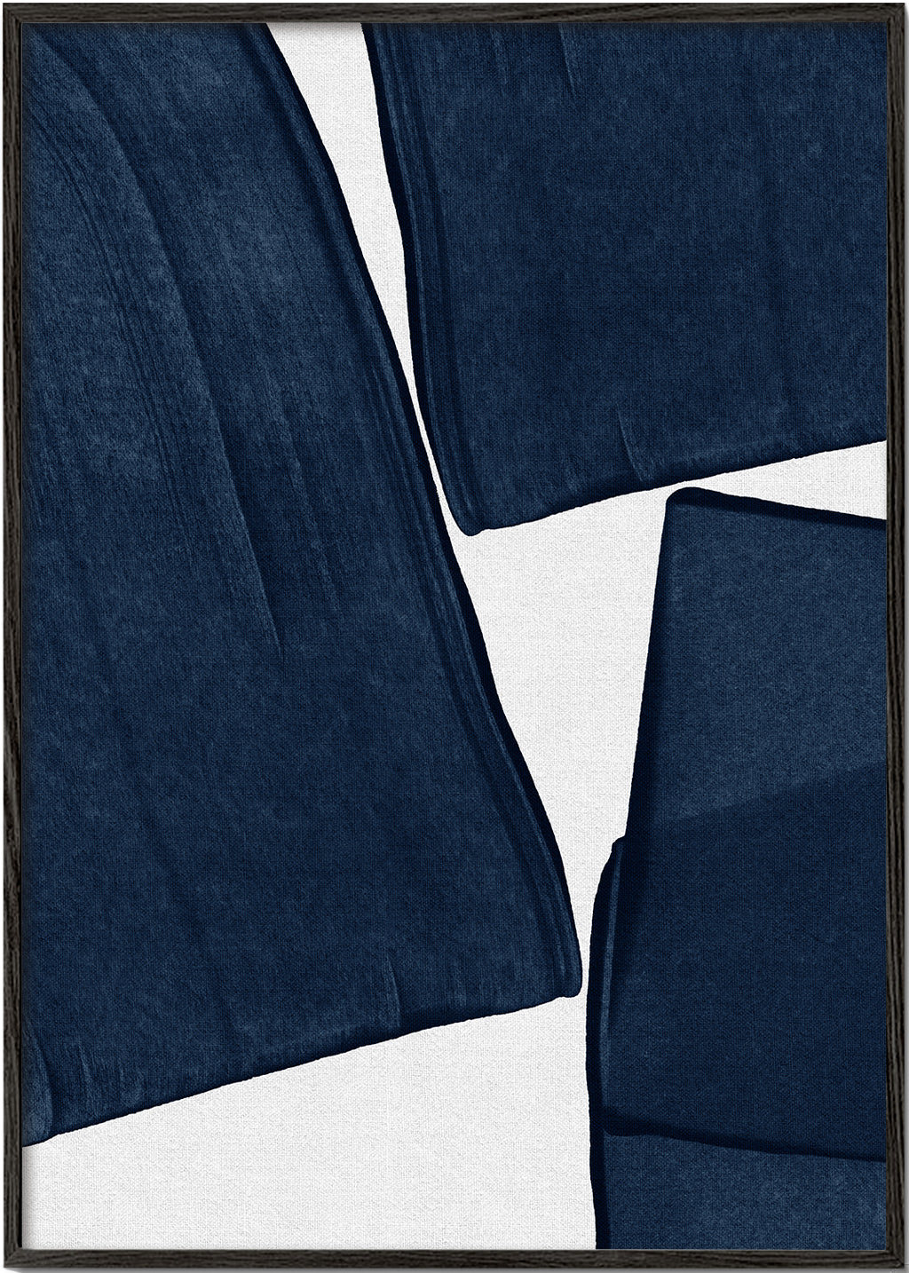 Minimalistische print blauw met organische vormen