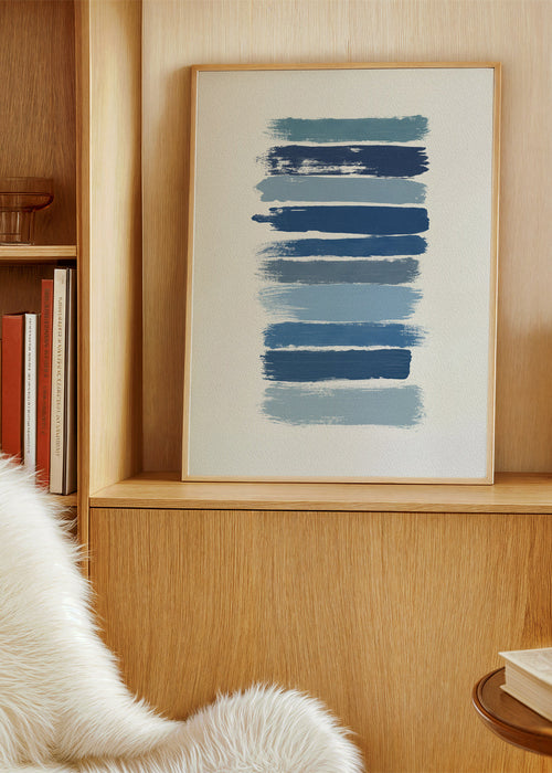 Abstract kunst blauwe penseelstrepen