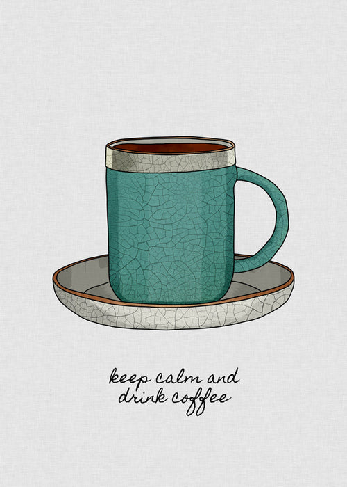 Keuken kunst: geïllustreerde koffiemok