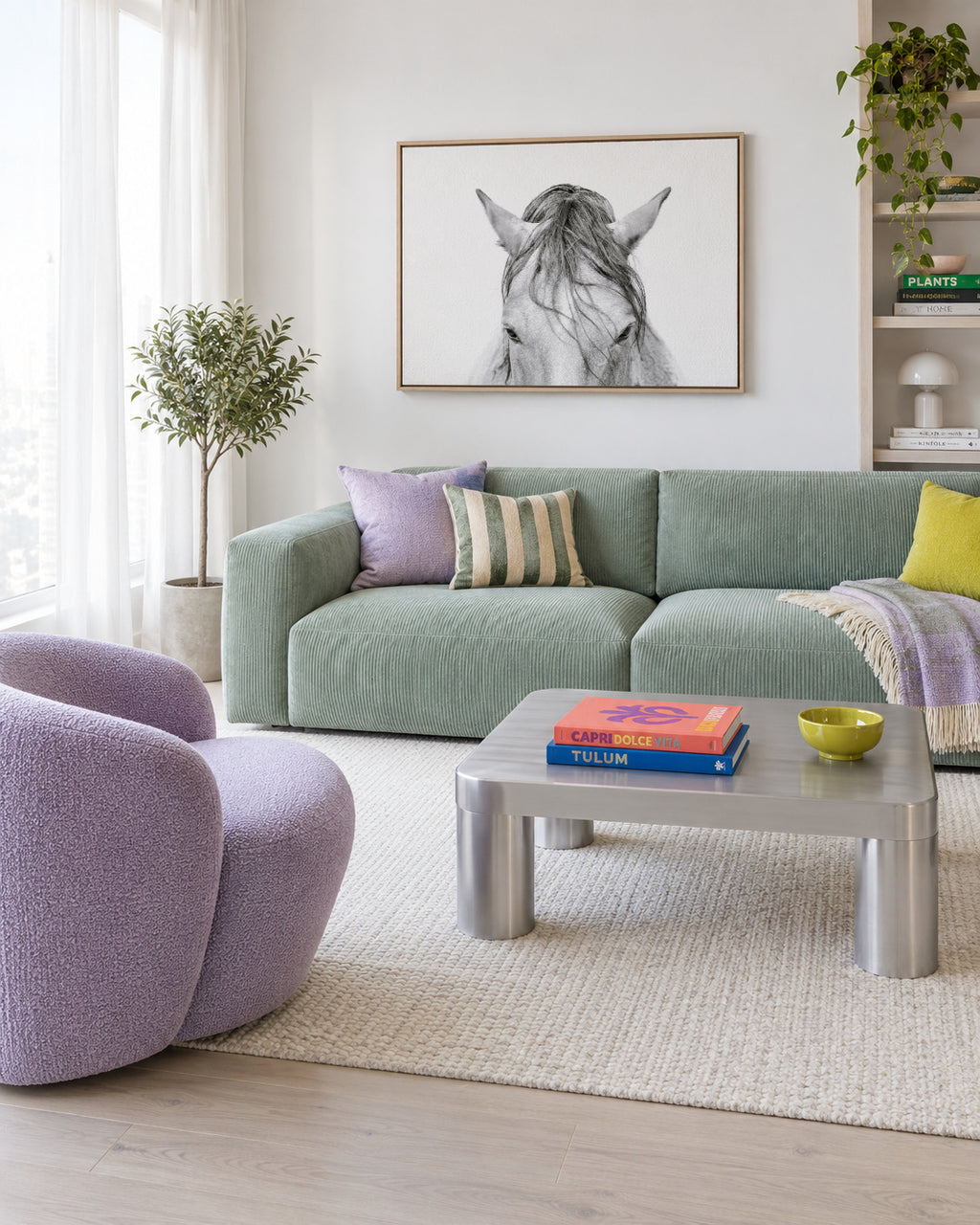 Horses Head 2 - Framed canvas in an interior