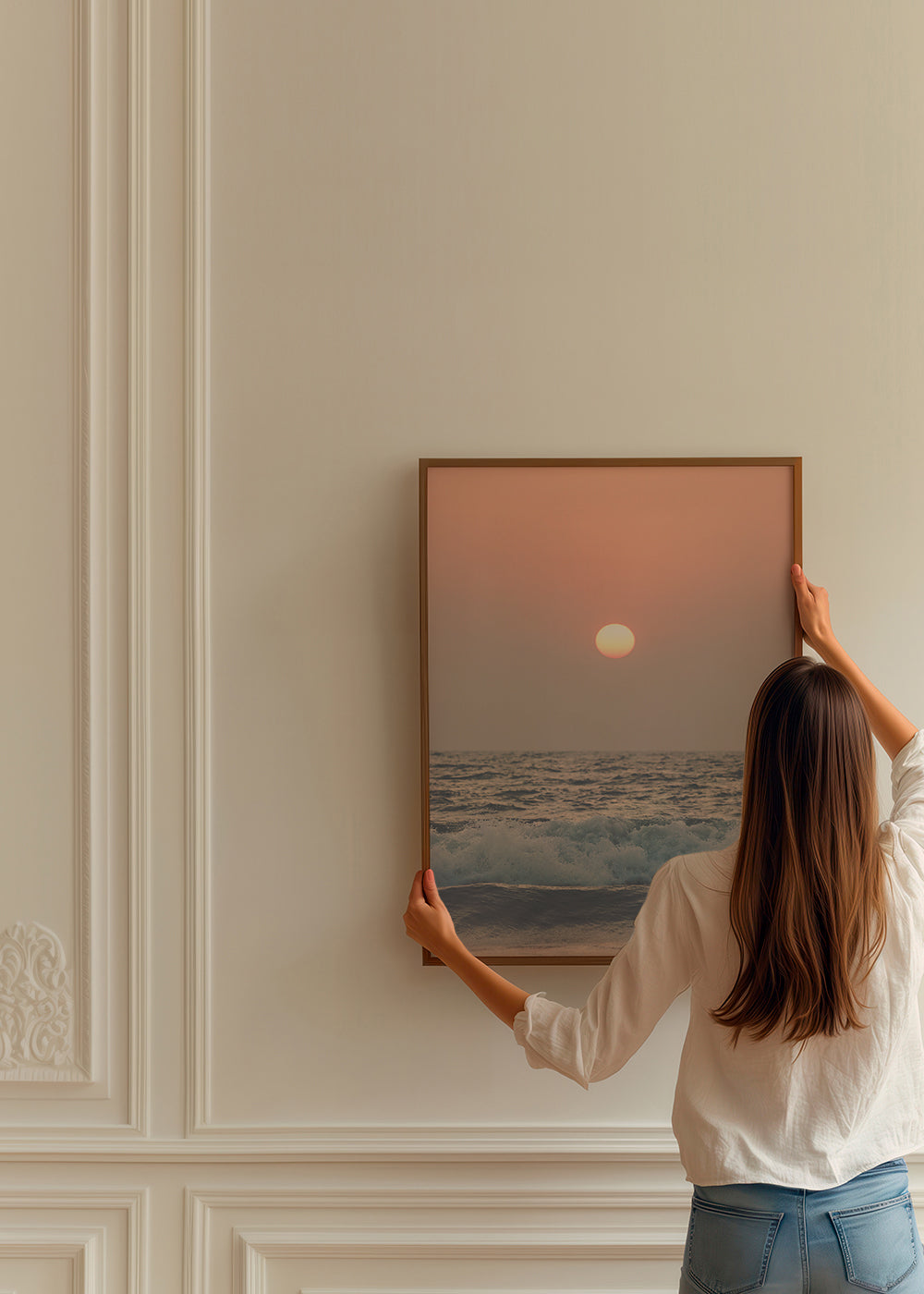 Pink beach sunset