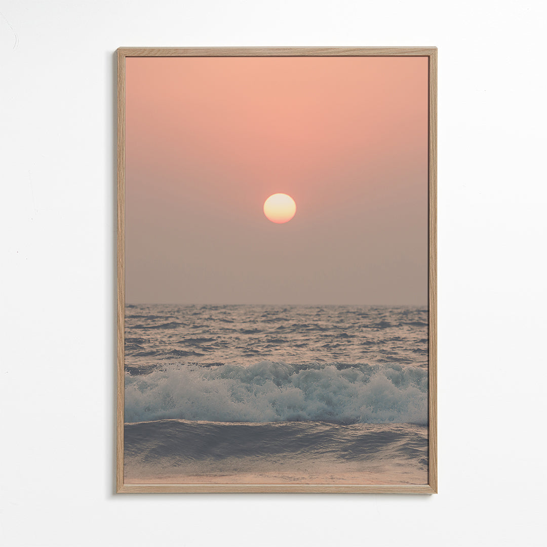 Pink beach sunset