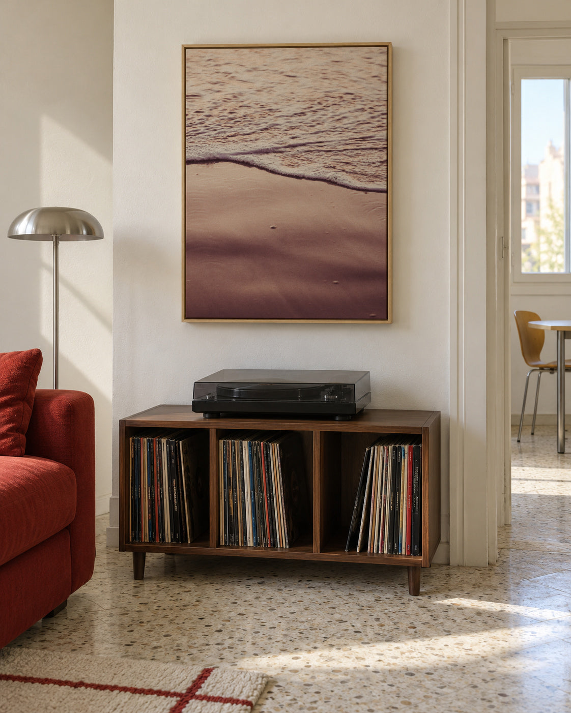 Sunset Waves - Framed canvas in an interior