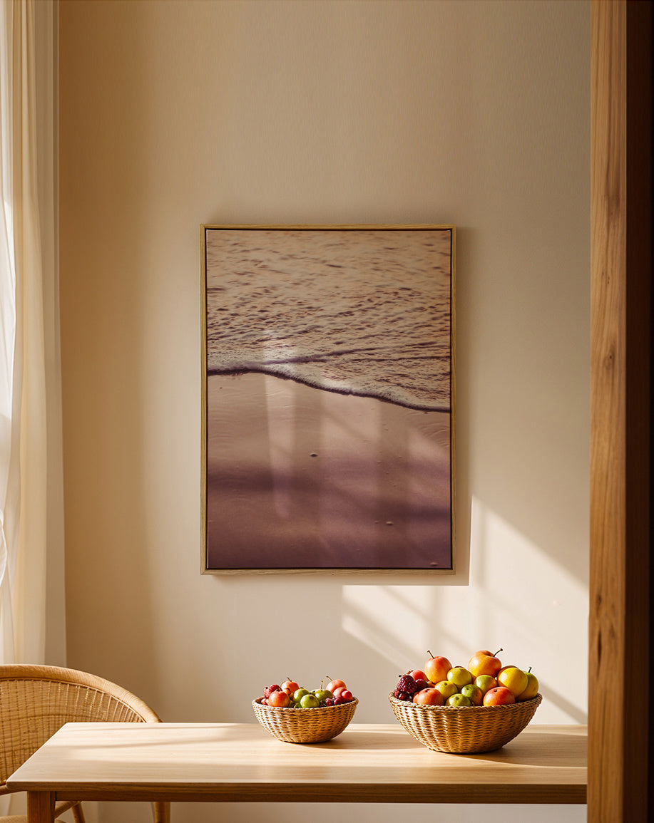 Sunset Waves - Framed canvas in an interior