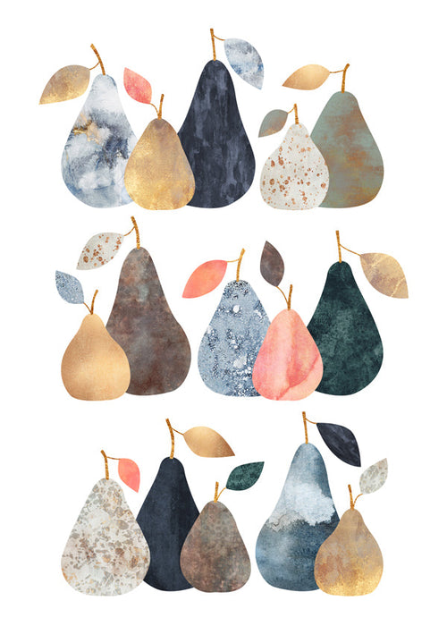 Keuken kunst: peren aquarel