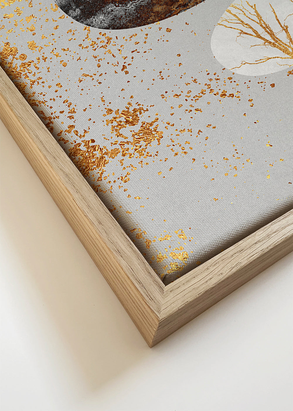 Abstract kunstwerk met goud en maan