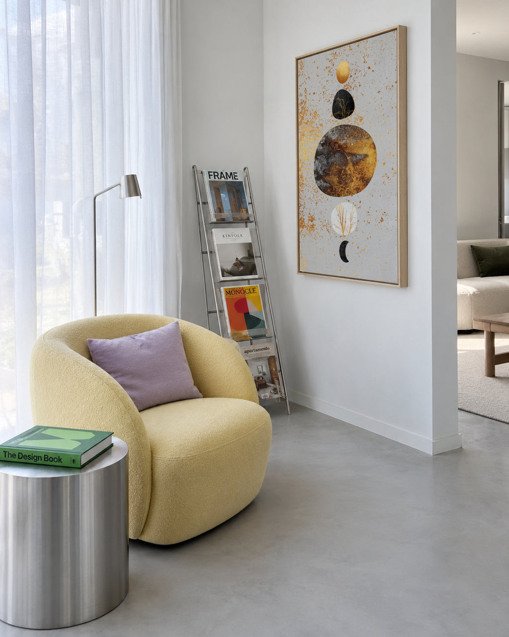 Sun and moon - Framed canvas in an interior