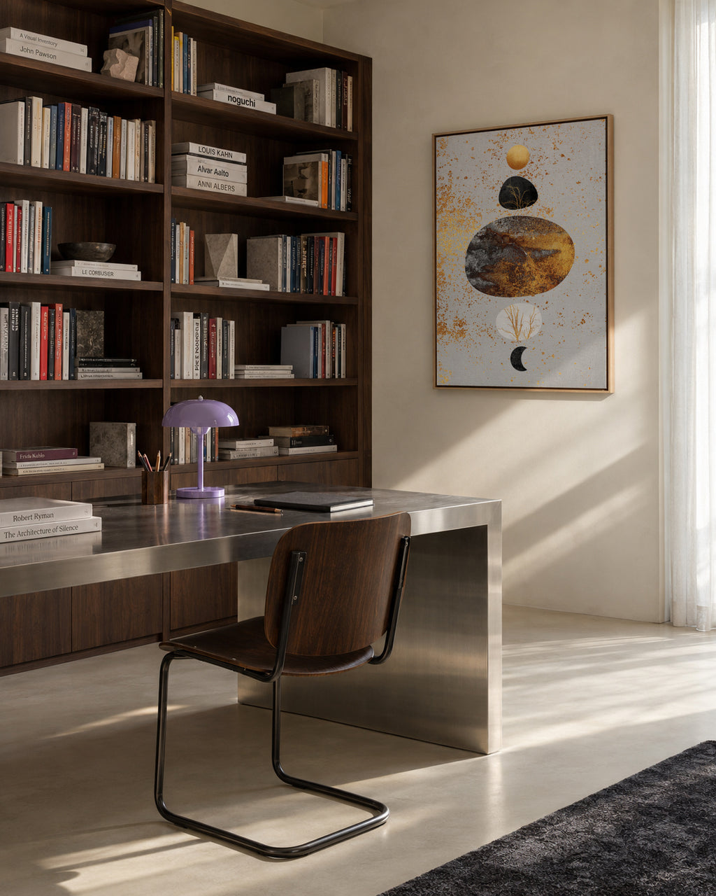 Sun and moon - Framed canvas in an interior
