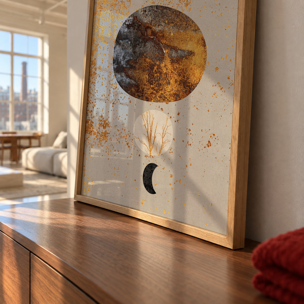 Sun and moon - Framed poster detail