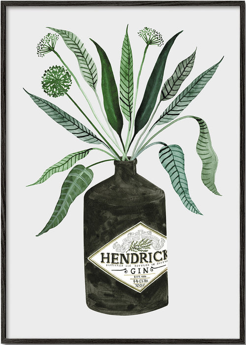 Keuken kunst Hendrick's fles met loof