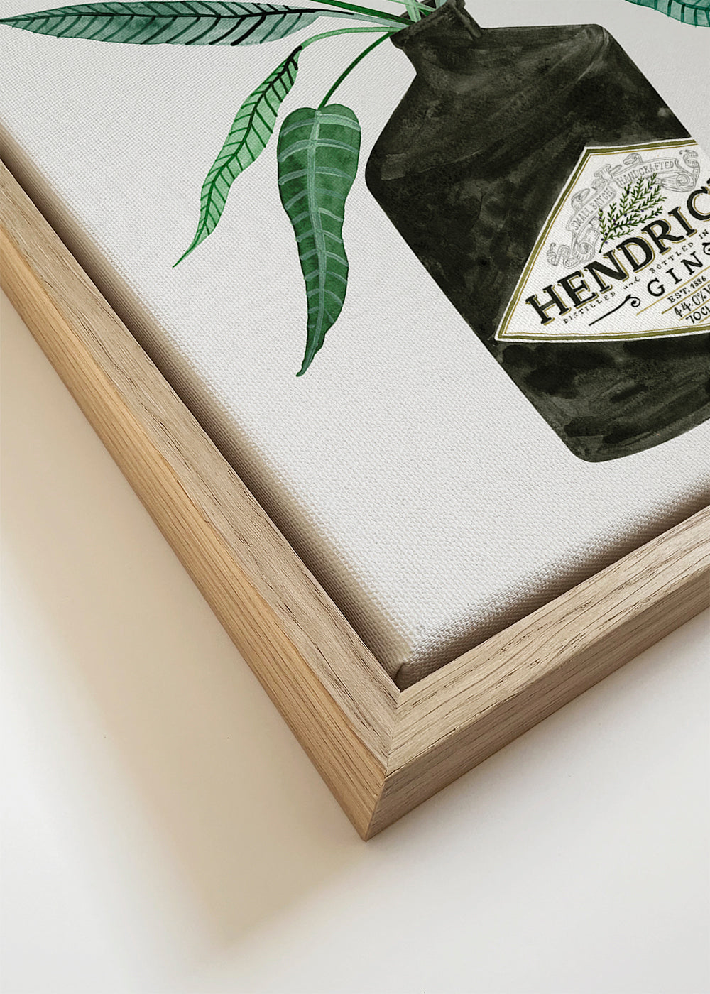 Keuken kunst Hendrick's fles met loof